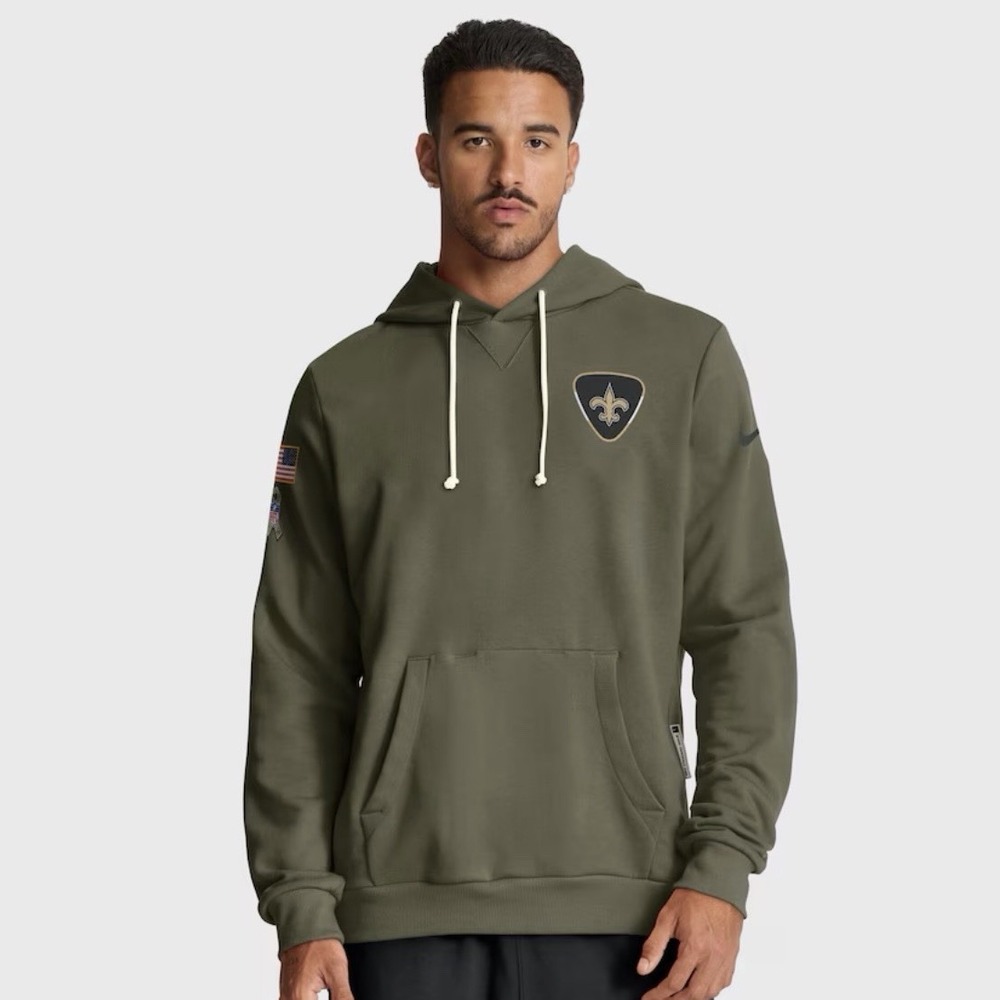 Nike New Orleans Saints Salute to Service Olive Pullover Hoodie Men's Small New